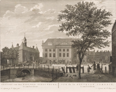 View of the theatre on Leidseplein in Amsterdam, View of the New Theatre, in Amsterdam, View of the