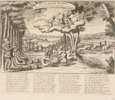 The laughing Aesop at the cabbage meal at the farewell of the Action Monkeys, 1720, The laughing
