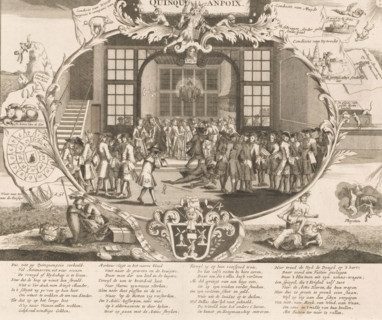 Quinquanpoix, The Quincampoix Coffee House in Amsterdam, 1720, The Great Tableau of Folly, cartoon,
