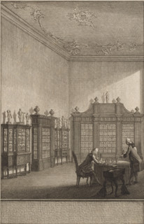 Cabinet of Bernhard Siegfried Albinus, print, In the cabinet of Bernhard Siegfried Albinus in