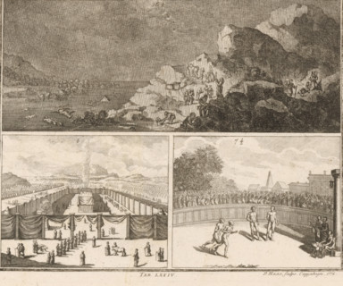 Three illustrations from Basedow's Elementarwerk, print, book illustration, With caption: Tab.