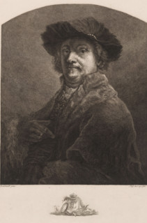 Portrait of Rembrandt van Rijn, print, printmaker: Carl Ernst Christoph Hess, after painting by