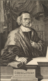 Portrait of Simon de Vries, print, Portrait of the writer Simon de Vries at the age of 68.,