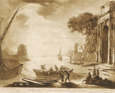 Harbour view with sunset and Roman gate, Liber Veritatis. Or a Collection of Two Hundred Prints,