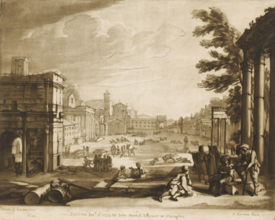 View of the Roman Forum in Rome, Prints after drawings by Claude Lorrain, Liber Veritatis. Or a