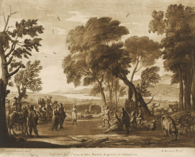 Landscape with dancing and music-making shepherds and shepherdesses, Liber Veritatis. Or a