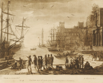 Seaport with many figures and two buildings, Liber Veritatis. Or a Collection of Two Hundred