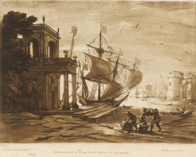 Harbour view with moored sailing ship, Liber Veritatis. Or a Collection of Two Hundred Prints,