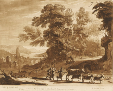 Landscape with drovers and bandits with swords, Liber Veritatis. Or a Collection of Two Hundred