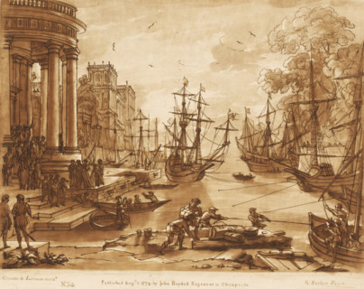 Port view with the embarkation of Saint Ursula, Prints after drawings by Claude Lorrain, Liber
