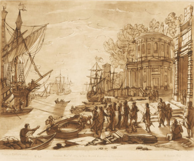 Seaport with arrival of Cleopatra in Tarsus, Prints after drawings by Claude Lorrain, Liber