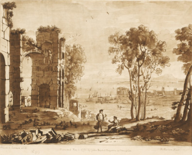 Coastal view with ruins and Apollo with the Sibyl of Cumae, Liber Veritatis. Or a Collection of Two