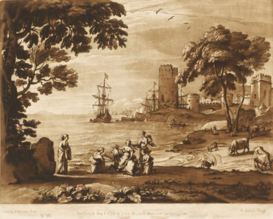 Coastal view with the kidnapping of Europe, Liber Veritatis. Or a Collection of Two Hundred Prints,