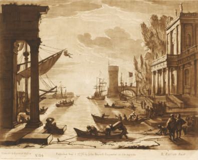 Seaport with the embarkation of the Queen of Sheba, Liber Veritatis. Or a Collection of Two Hundred