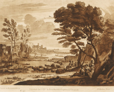 Landscape with Paris and Oenone, Prints after drawings by Claude Lorrain, Liber Veritatis. Or a
