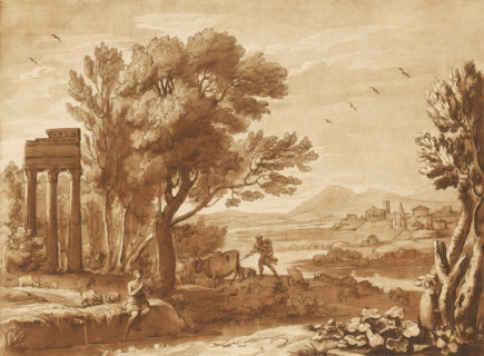 Landscape with Mercury stealing Apollo's cattle, Prints after drawings by Claude Lorrain, Liber