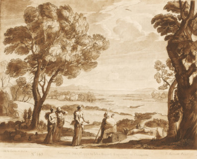 Landscape with the daughters of Helios, Prints after drawings by Claude Lorrain, Liber Veritatis.