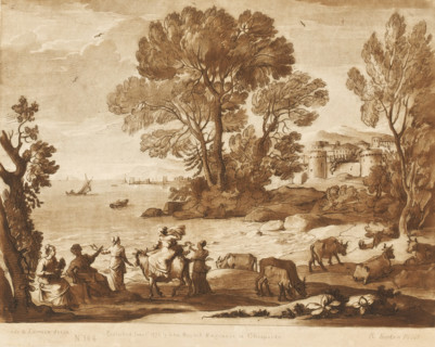 Coastal view with the plunder of Europe, Prints after drawings by Claude Lorrain, Liber Veritatis.