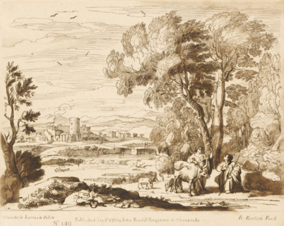 Landscape with Juno entrusting Io to Argus, Prints after drawings by Claude Lorrain, Liber