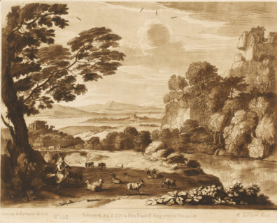 Landscape with Apollo guarding the cattle, Prints after drawings by Claude Lorrain, Liber Veritatis