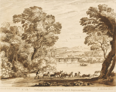 Landscape with a drover near a lake, Liber Veritatis. Or a Collection of Two Hundred Prints, after