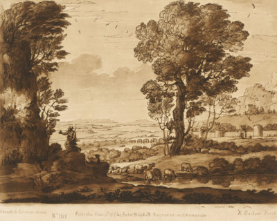 Landscape with Moses and the Burning Bush, Prints after drawings by Claude Lorrain, Liber Veritatis