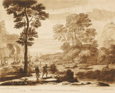 Coastal landscape with Aeneas and Achates hunting deer, Liber Veritatis. Or a Collection of Two