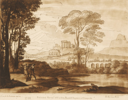 Landscape with Jacob wrestling with the angel, Prints after drawings by Claude Lorrain, Liber