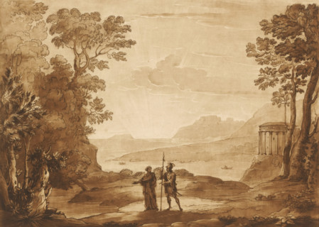 Coastal landscape with Aeneas and the Sibyl of Cumae, Liber Veritatis. Or a Collection of Two