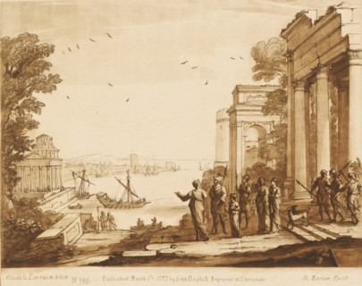 View of Carthage with Dido and Aeneas, Prints after drawings by Claude Lorrain, Liber Veritatis. Or