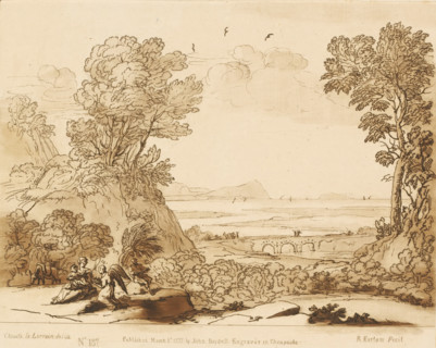 Landscape with angel and rest during the flight to Egypt, Liber Veritatis. Or a Collection of Two