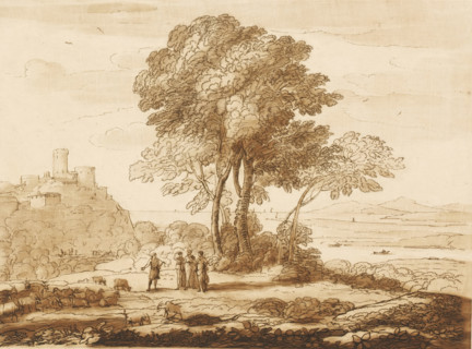 Landscape with Jacob, Laban, Rachel and Leah, Liber Veritatis. Or a Collection of Two Hundred