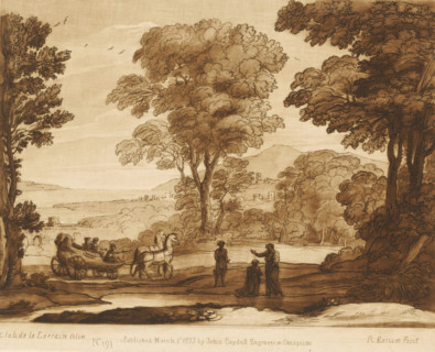 Landscape with the baptism of the eunuch, Prints after drawings by Claude Lorrain, Liber Veritatis.