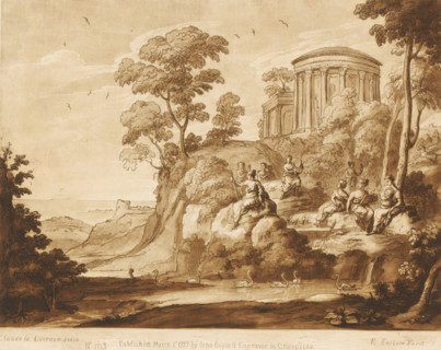 Apollo and the Muses on Mount Helicon, Prints after drawings by Claude Lorrain, Liber Veritatis. Or