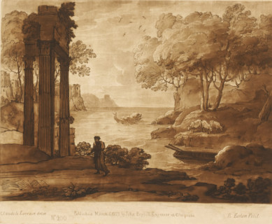 Coastal view with ruins and Jonas and the whale, Prints after drawings by Claude Lorrain, Liber