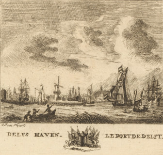 Delfs Haven, Le Port de Delft, View of Delfshaven, print, Delfshaven seen from the sea with ships