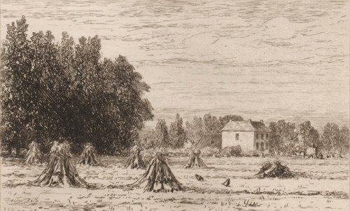 Landscape with sheaves of corn, Le chateau de Noord-Denringen (this Count's House) (original