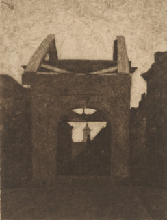 Drawbridge, Dordrecht, print, printmaker: Jan Veth, 1887, paper, etching, drypoint, intaglio