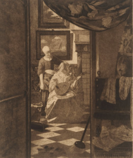 The love letter (original title), print, printmaker: Jan Veth, after painting by Johannes Vermeer,
