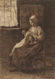 The seamstress (original title on object), print, printmaker: Philip Zilcken (signed by artist),
