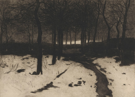 Winter in the forest (original title), Snowy forest path (original title), Snow landscape with