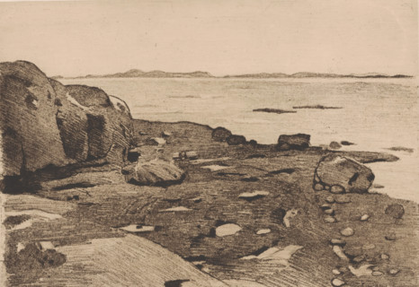 View of a rocky coast, Rocky coast near St. Andrews, Canada (original title), print, printmaker: