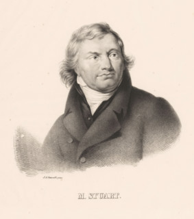 Portrait of Martinus Stuart, print, The sitter looks to the top right. Below the portrait his name