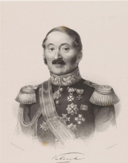 Portrait of Rijnholt Antony Klerck in military costume, print, The sitter wears a military uniform