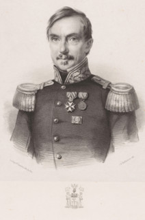 Portrait of Carel Paul Amarant de Salis Soglio Mayenfeld, print, The sitter is wearing the Military