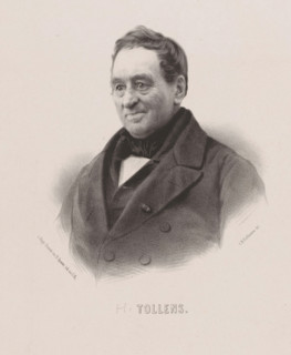 Portrait of Hendrik Tollens, print, His name is below the portrait., printmaker: Johan Hendrik