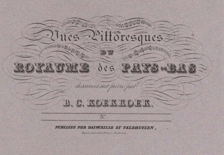 Cover for: Vues Pittoresques du Royaume des Pays-Bas, wrapper, print, Cover with nine prints.,