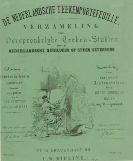 Painter in his studio, print, title page, Title page for: De Nederlandsche Teekenportefeuille. A