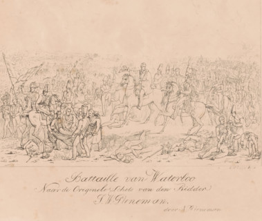 Battle of Waterloo, Battaille van Waterloo, print, The Battle of Waterloo, June 18, 1815. View of