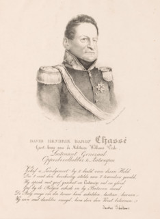 David Hendrik Baron Chassé, Portrait of David Hendrik Chassé, print, Below the portrait his title